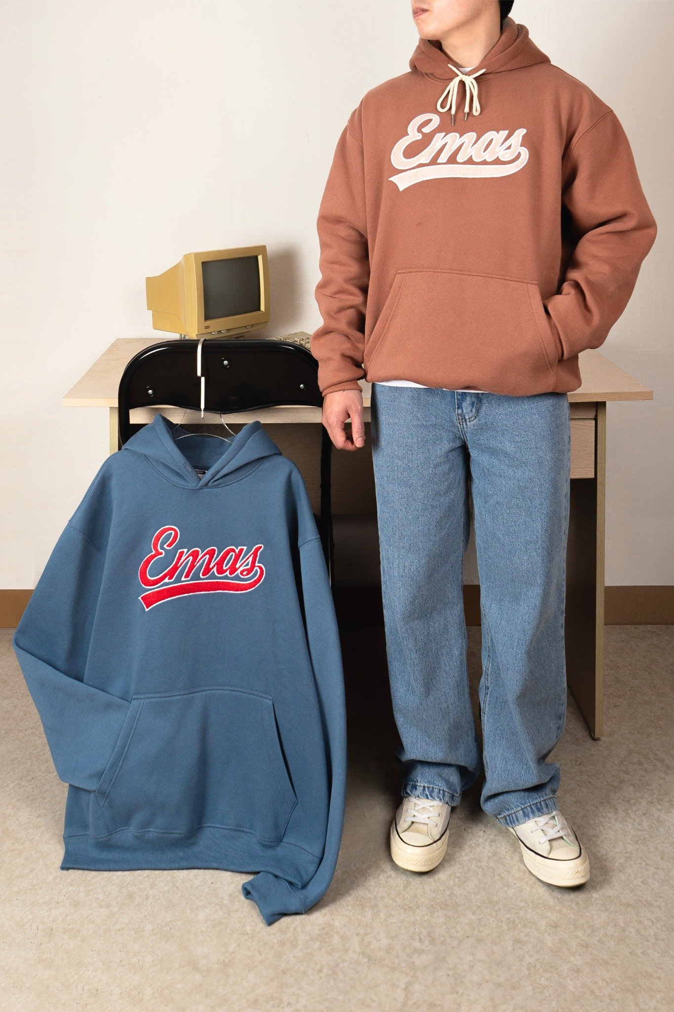  BROWN EMBROIDERED HOODIE 