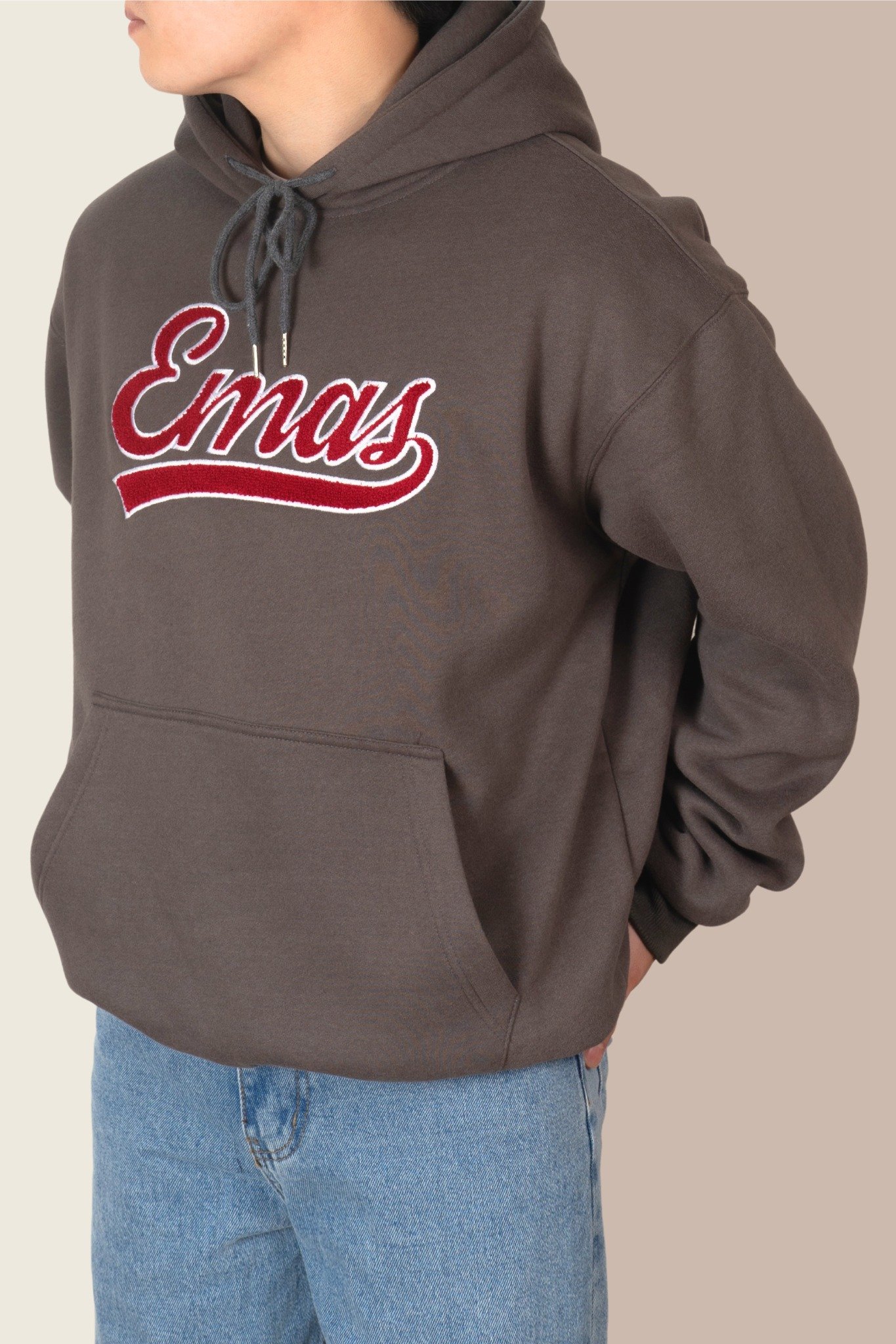  CHARCOAL EMBROIDERED HOODIE 