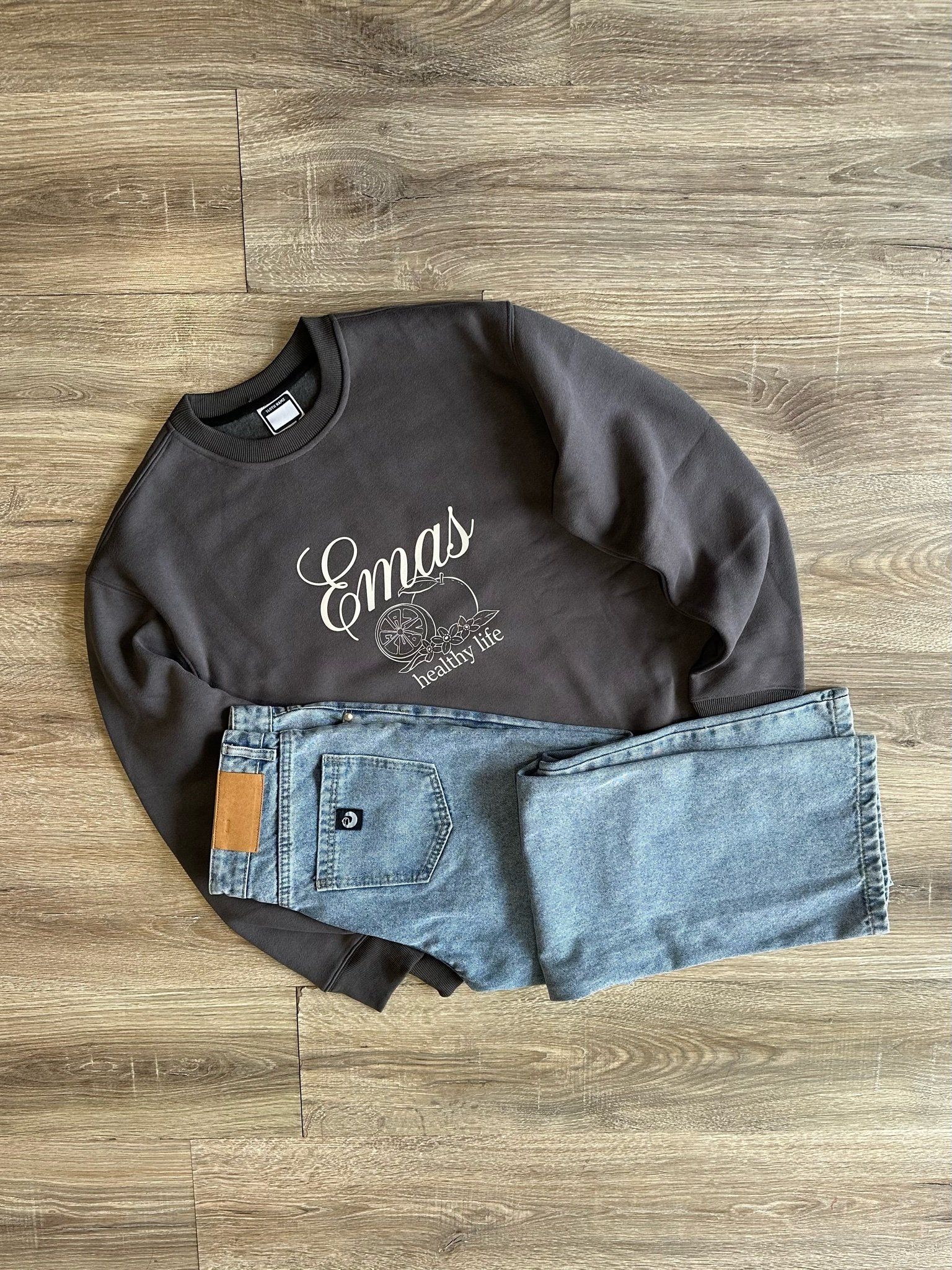  CHARCOAL ORANGE SWEATSHIRT 