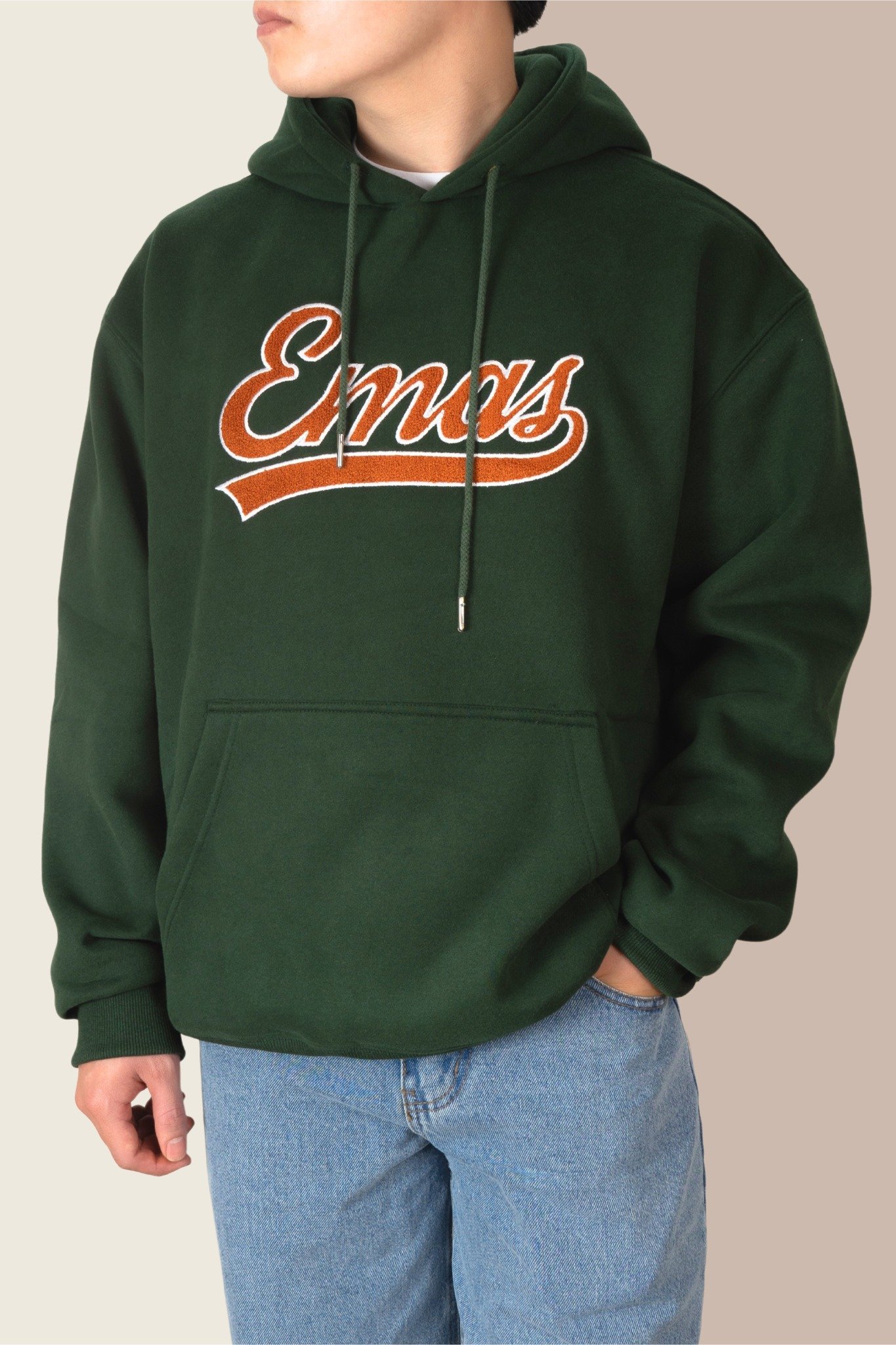  GREEN EMBROIDERED HOODIE 