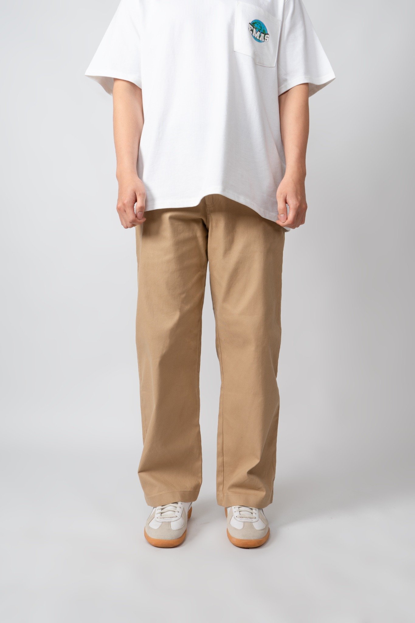  BEIGE RELAXED FIT CHINO PANTS 