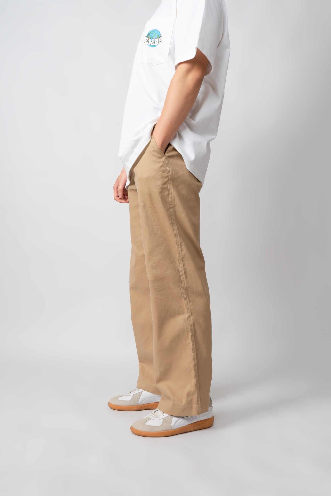  BEIGE RELAXED FIT CHINO PANTS 