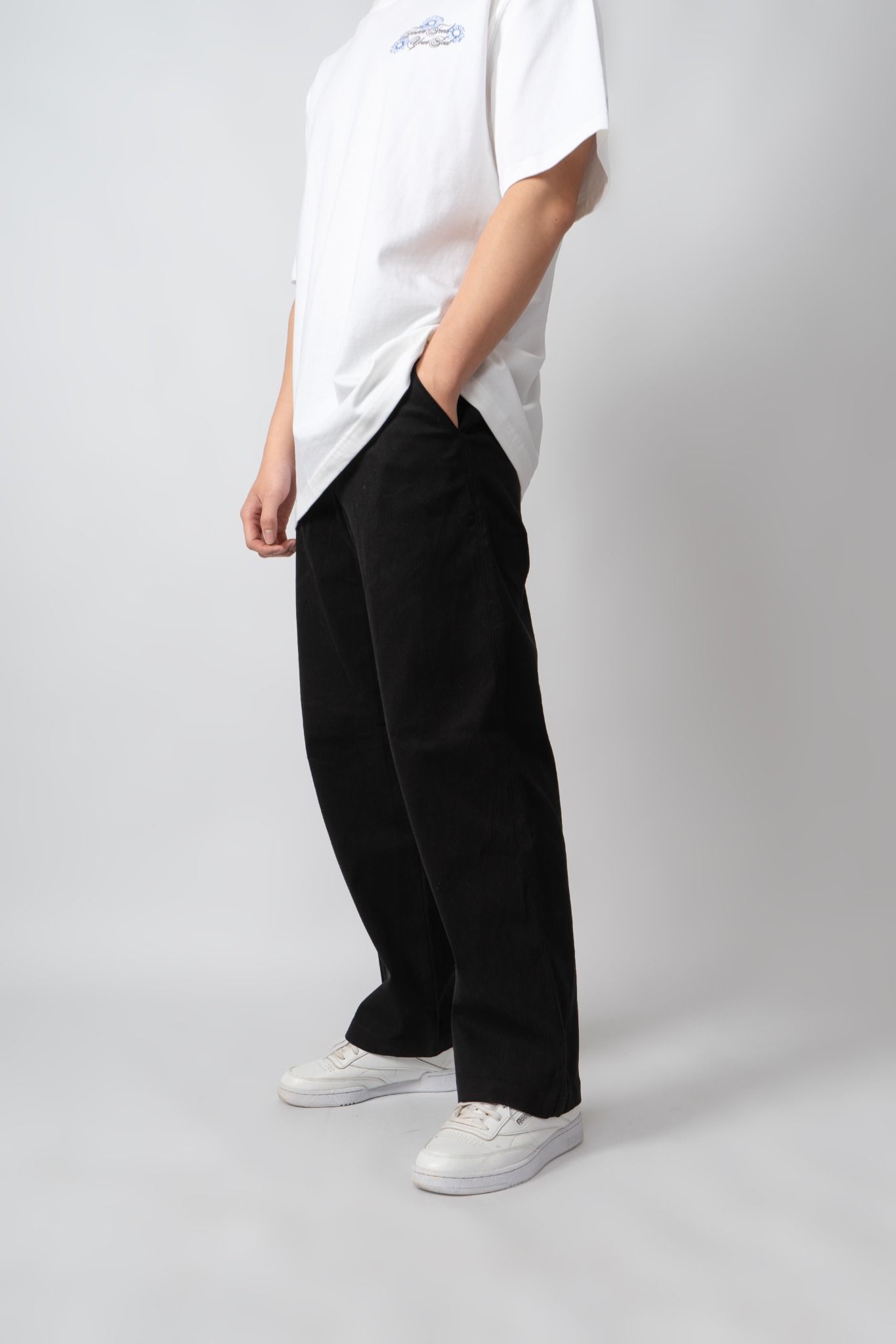  BLACK RELAXED FIT CHINO PANTS 