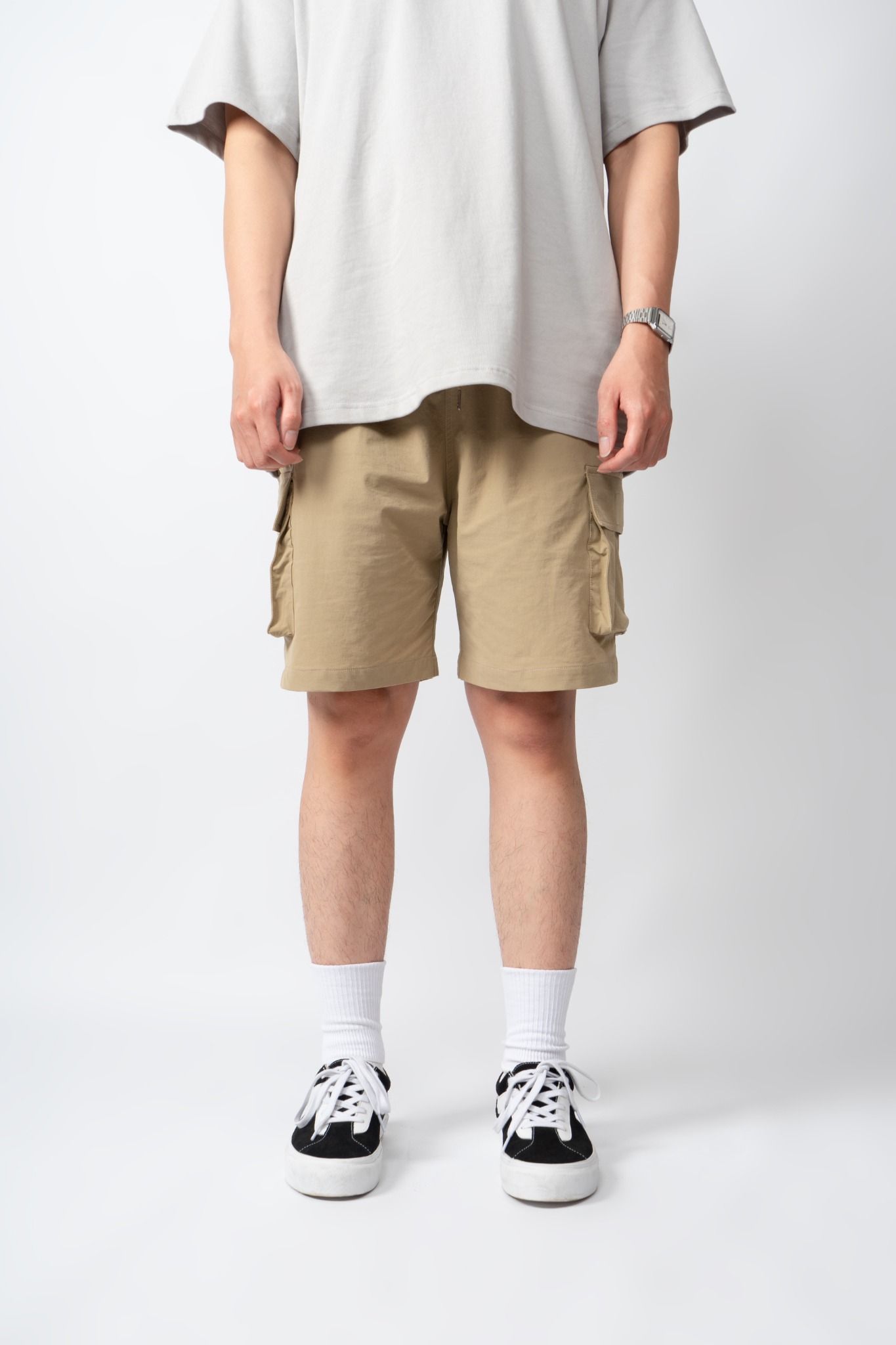  BEIGE WIND CARGO SHORTS 