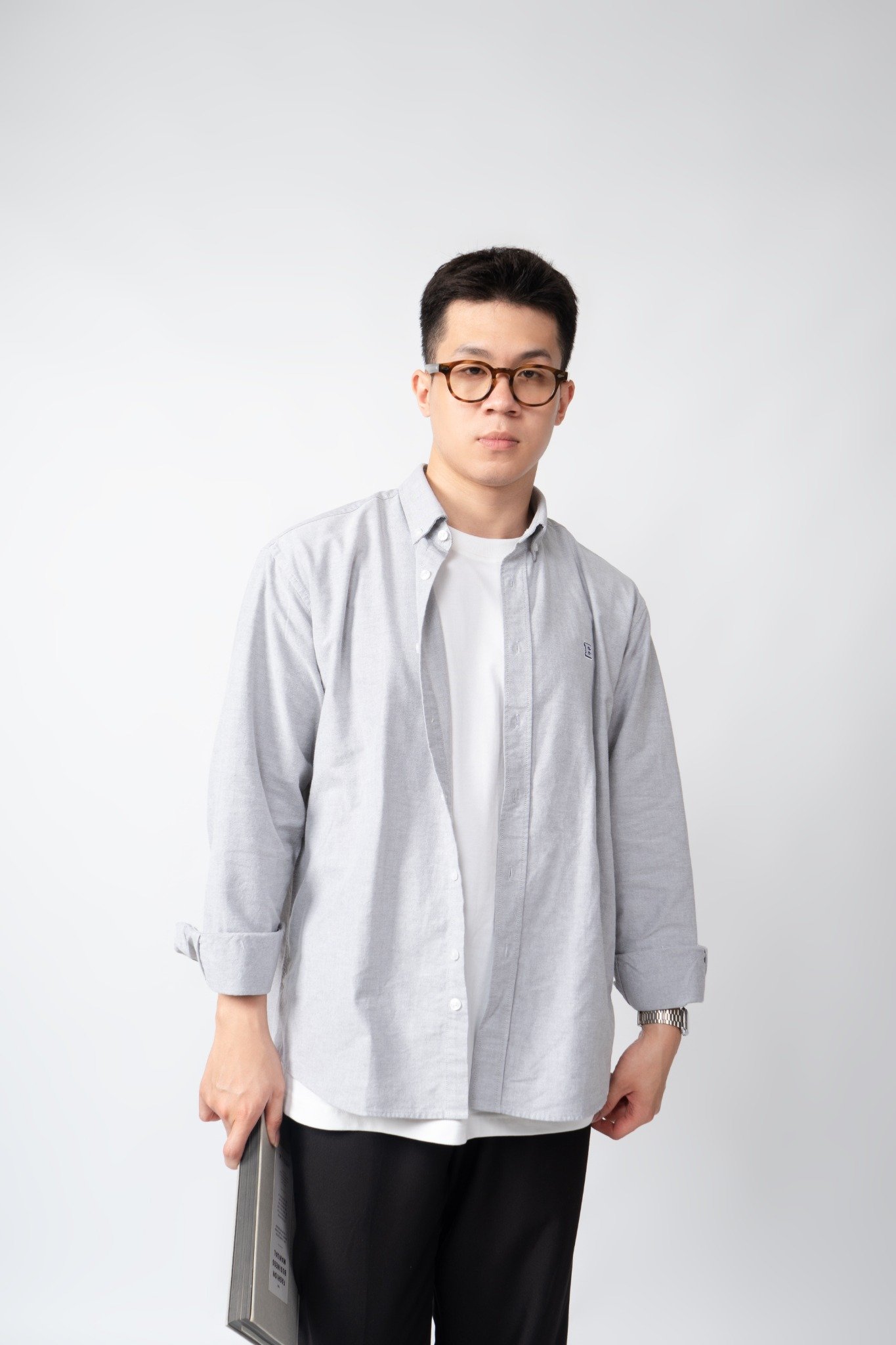  GREY E OXFORD SHIRT 