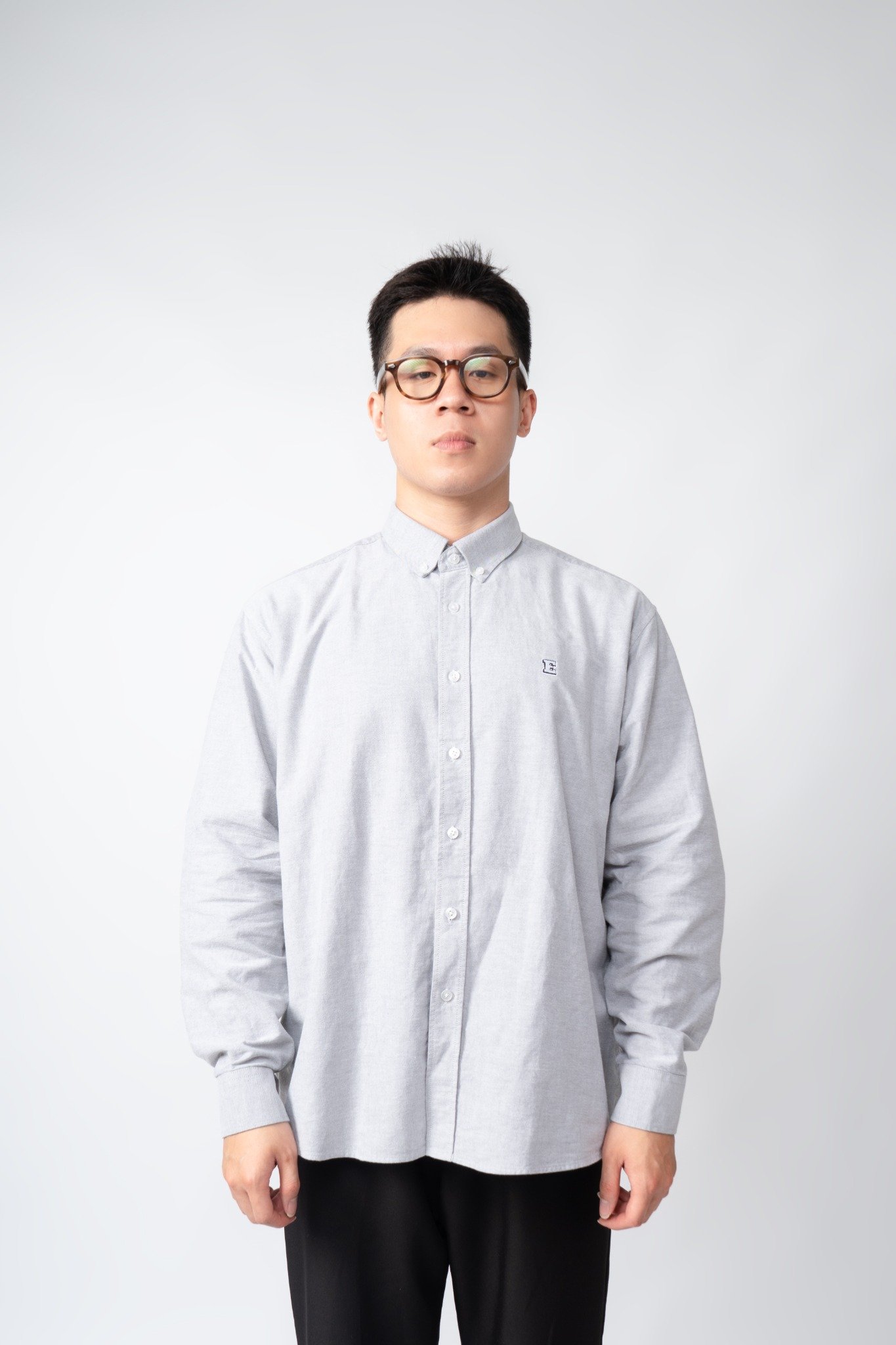  GREY E OXFORD SHIRT 