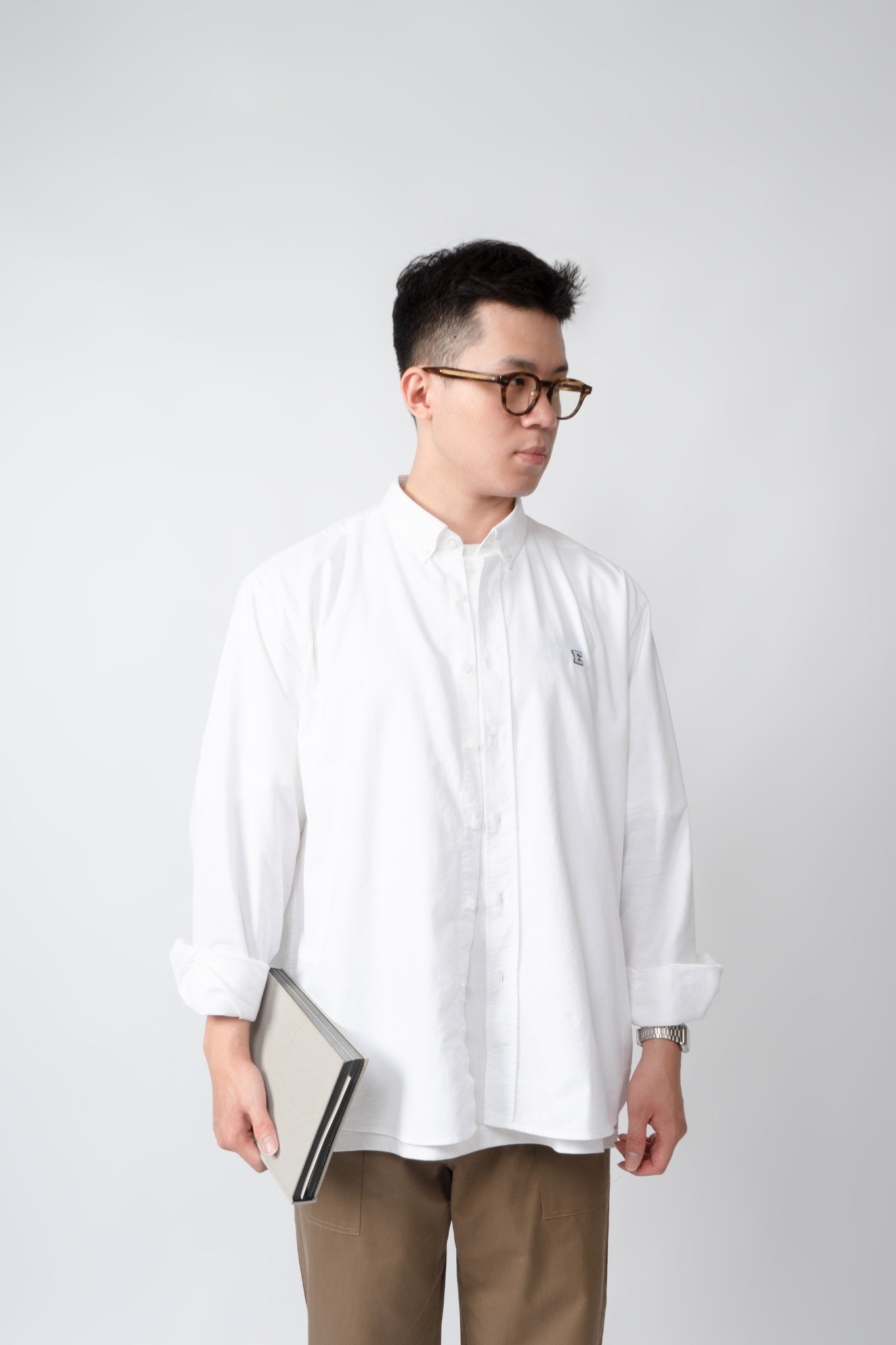  WHITE E OXFORD SHIRT 