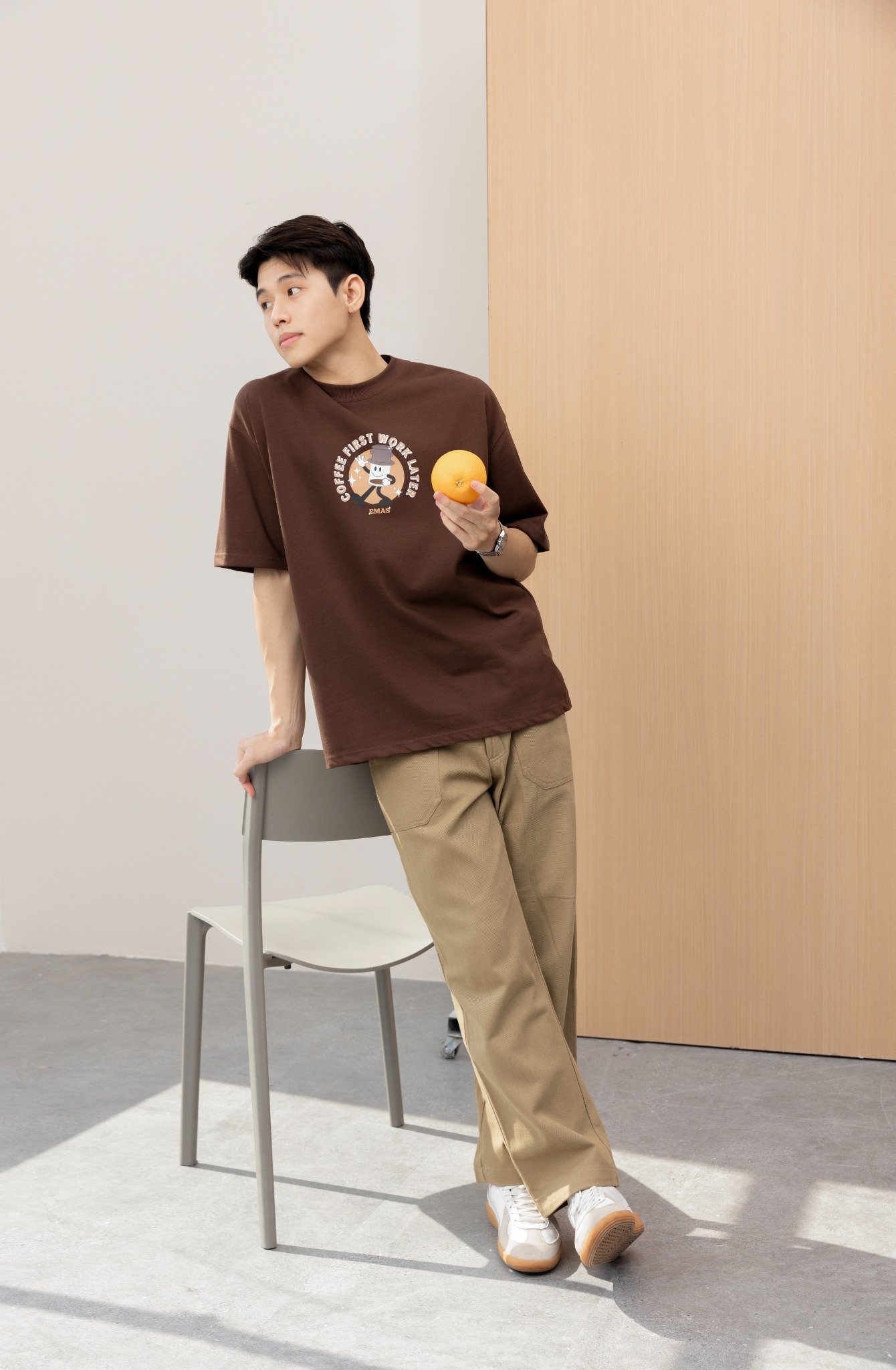  BEIGE STRAIGHT FIT WORK PANTS 