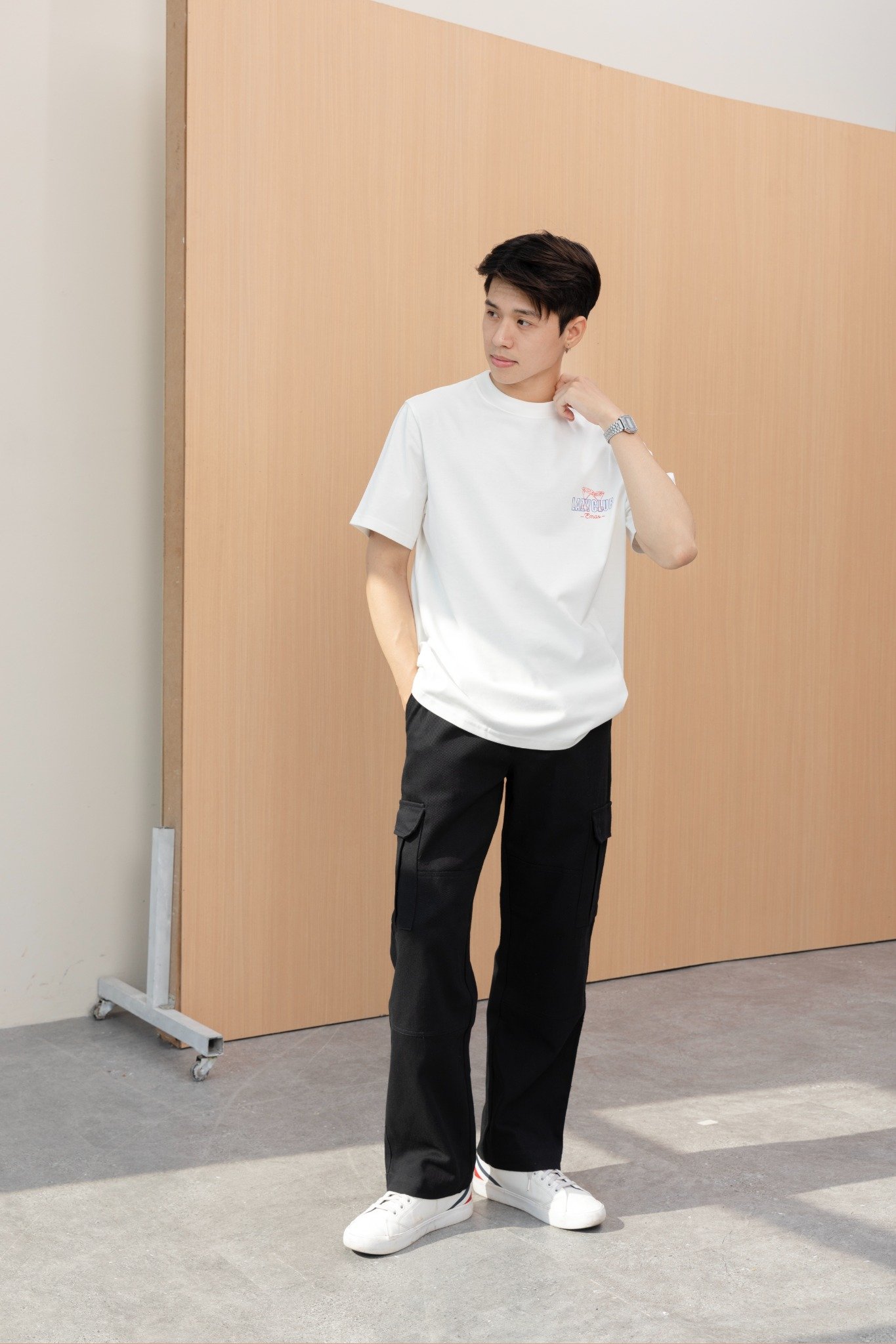  BLACK RELAXED FIT CARGO PANTS 
