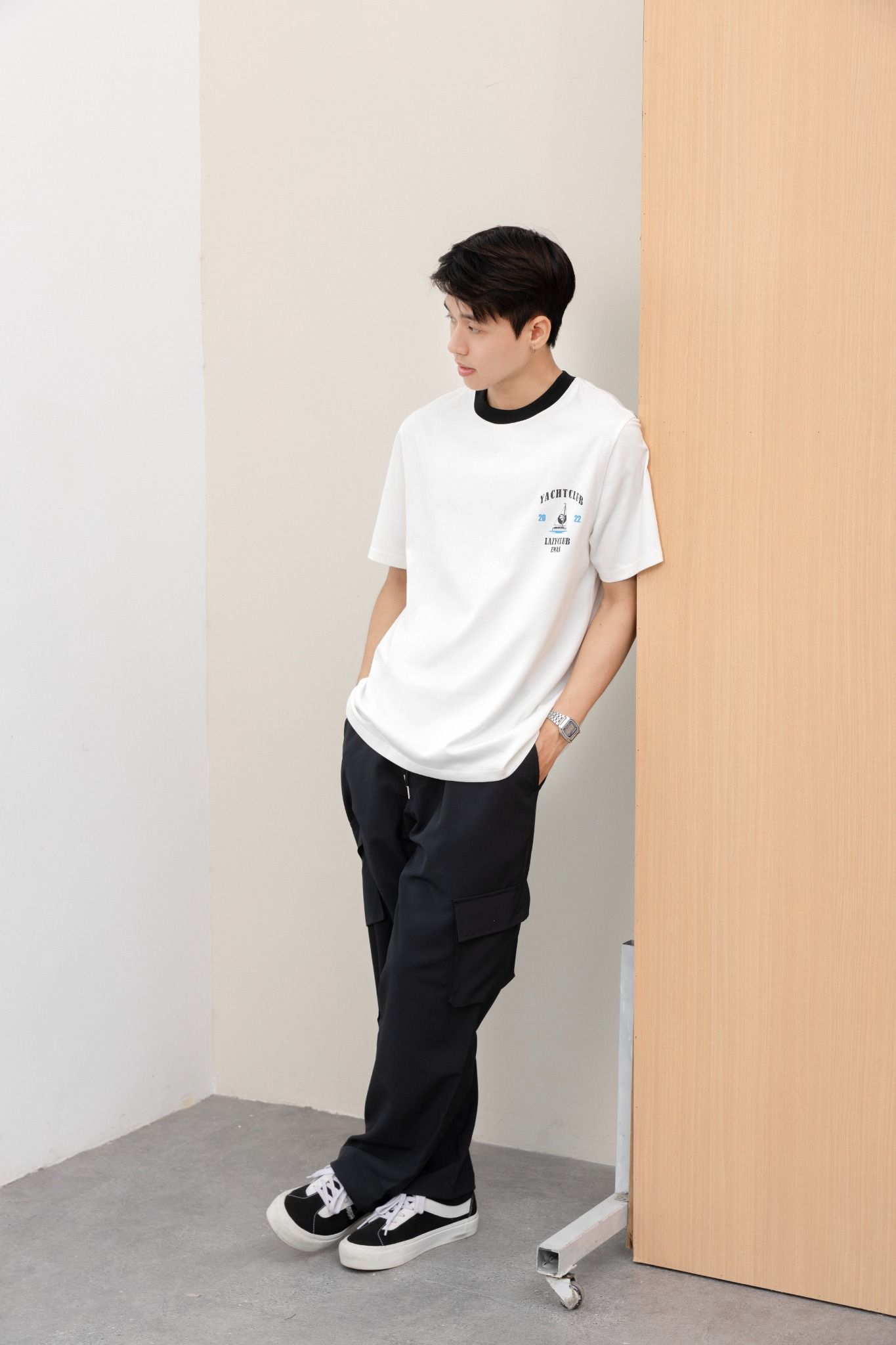  YACHT CLUB BLACK RINGER TEE 