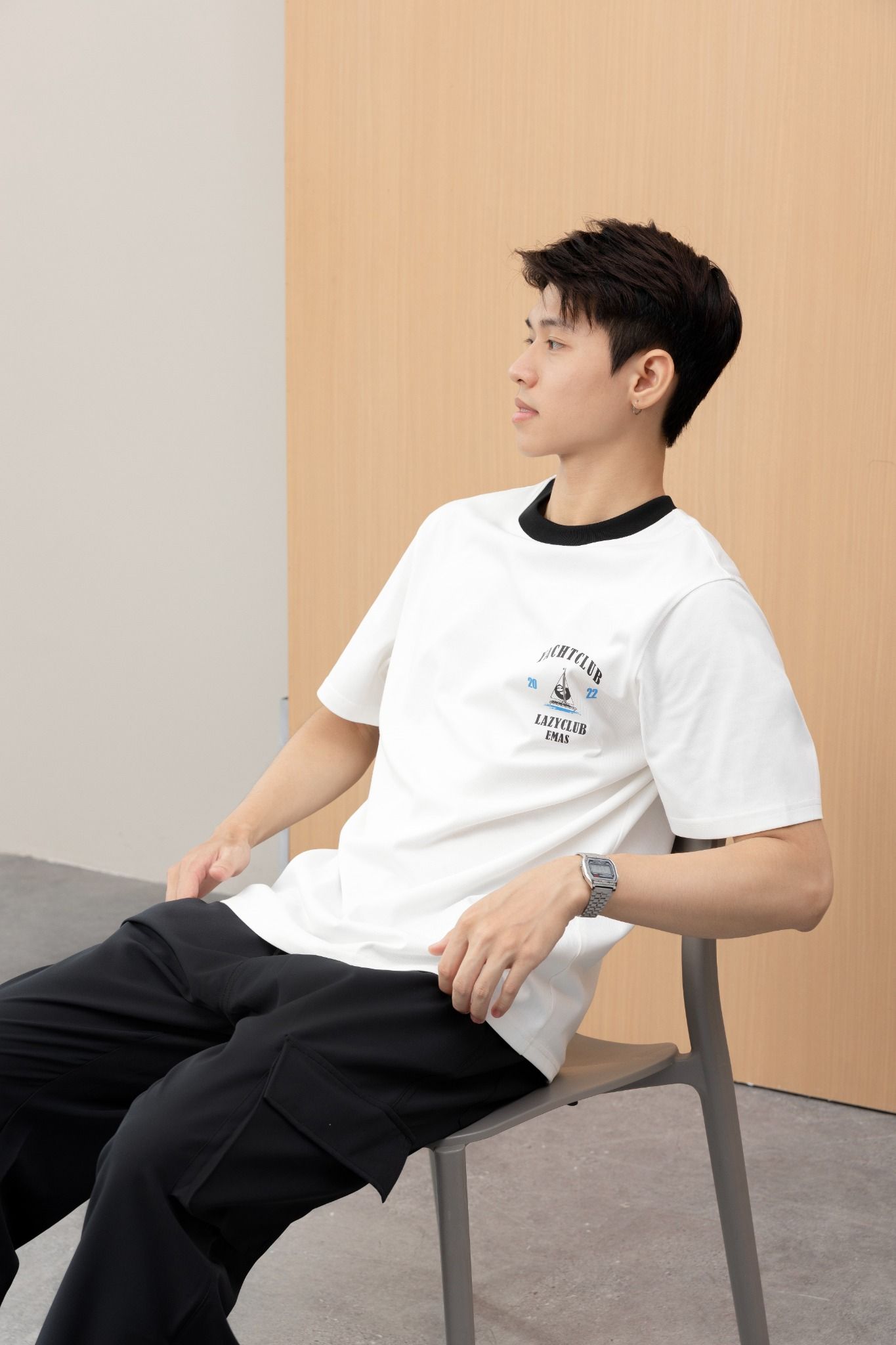 YACHT CLUB WHITE RINGER TEE 