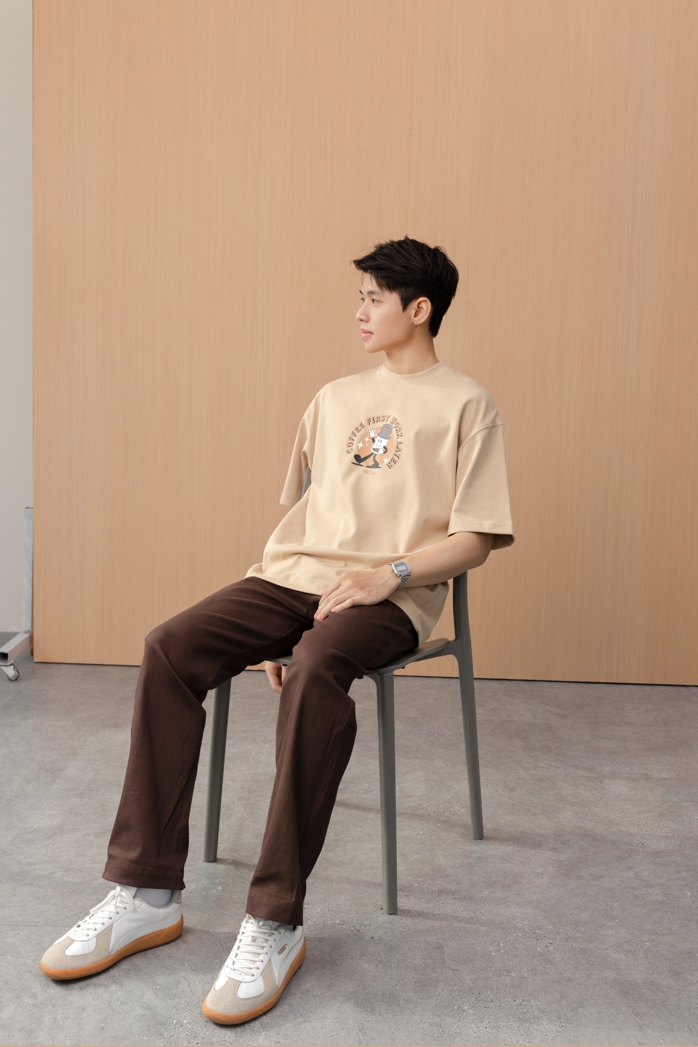  DARKBROWN BASIC CHINO PANT 