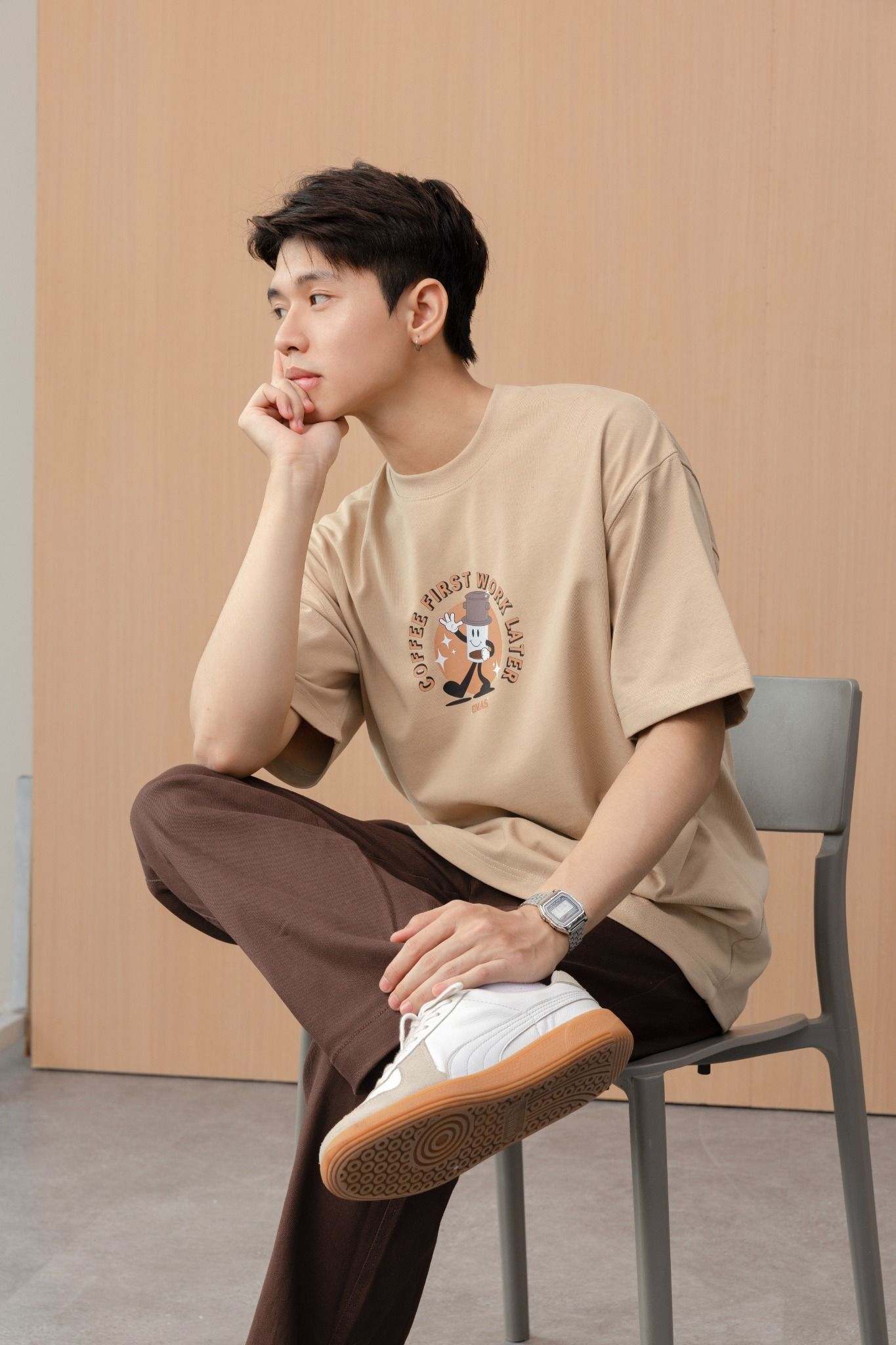  DARKBROWN BASIC CHINO PANT 