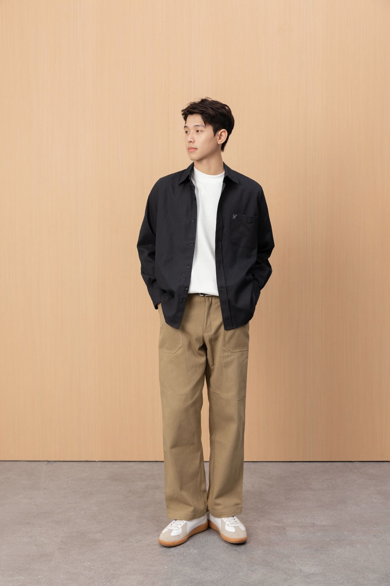  BEIGE STRAIGHT FIT WORK PANTS 