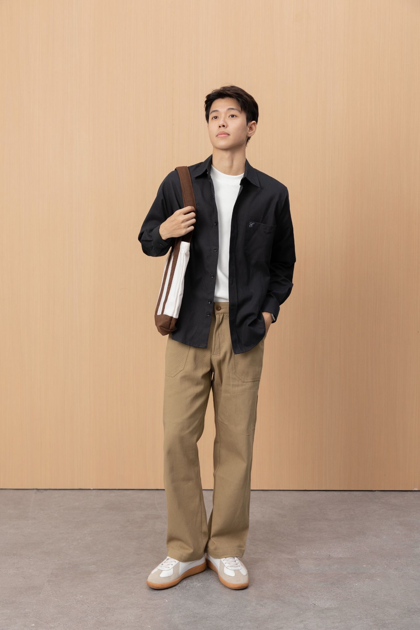  BEIGE STRAIGHT FIT WORK PANTS 