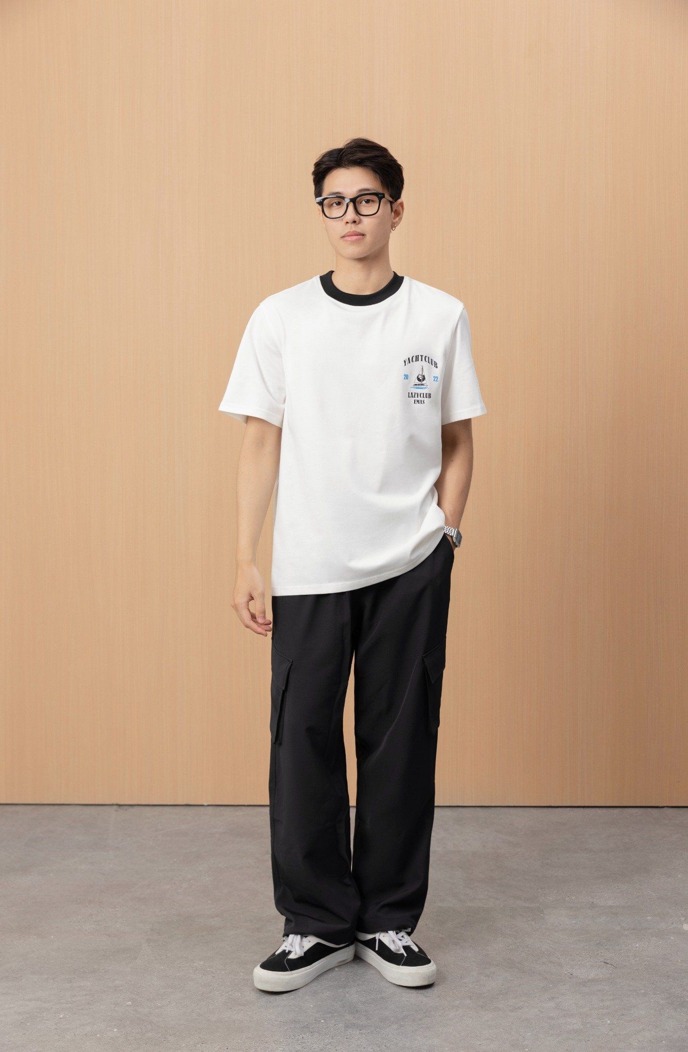  YACHT CLUB BLACK RINGER TEE 