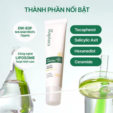  Kem Chống Nắng Dạng Gel Trong Cho Da Nhạy Cảm Easydew Ex UV Control Velvet Primer SPF40 40ml 