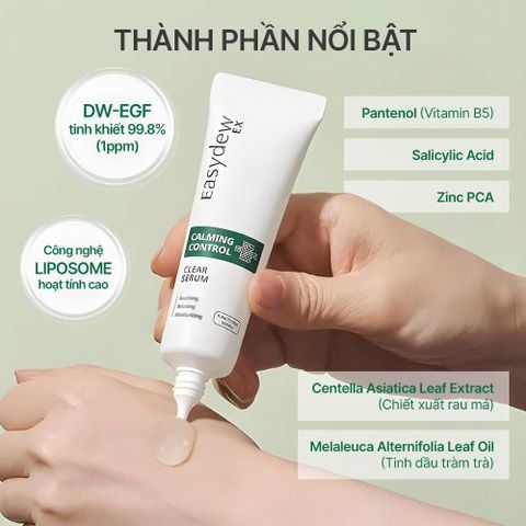  Serum Cung Cấp Dưỡng Chất Cho Da Mụn Sau Tổn Thương Easydew Ex Calming Control Clear Serum 30ml 
