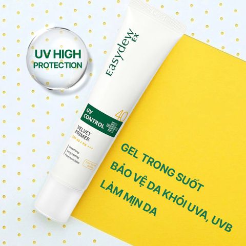  Kem Chống Nắng Dạng Gel Trong Cho Da Nhạy Cảm Easydew Ex UV Control Velvet Primer SPF40 40ml 