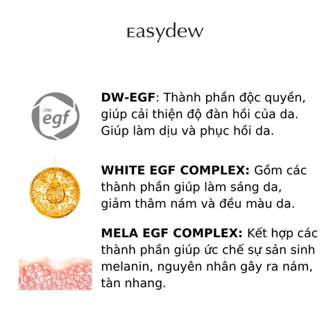  Miếng dán cấp ẩm, làm sáng cải thiện nếp nhăn Easydew DW-EGF Melatoning Patch (5g*4 miếng) 