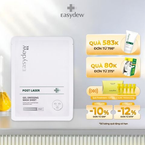  Mặt Nạ Gel Hỗ Trợ Phục Hồi Da Tổn Thương, Kích Ứng Sau Laser, Peel, Lăn Kim Easydew Rx Post Laser Gel Dessing Mask Sheet 30ml (1 cái) 