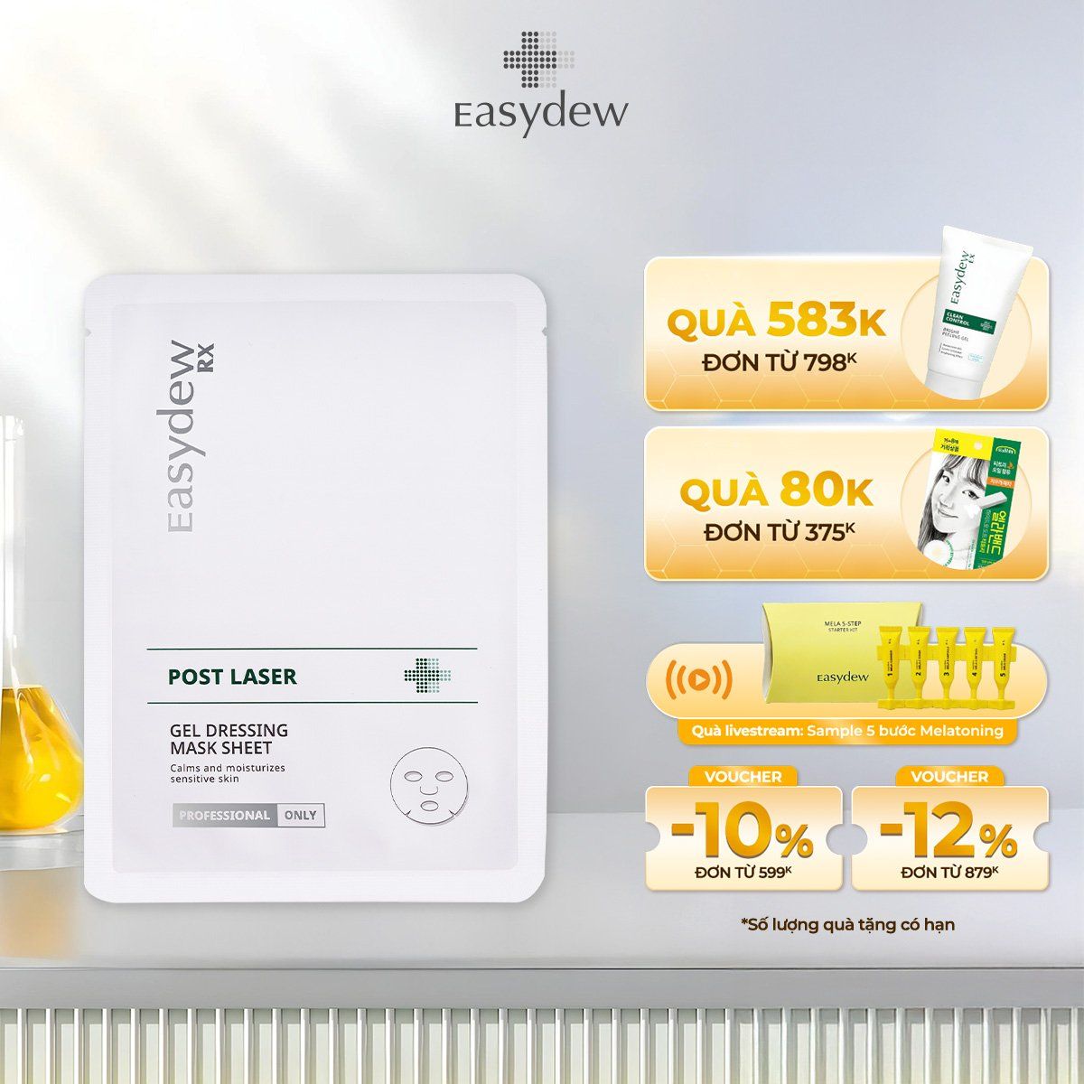 Mặt Nạ Hỗ Trợ Phục Hồi, Làm Dịu, Giảm Kích Ứng Easydew Rx