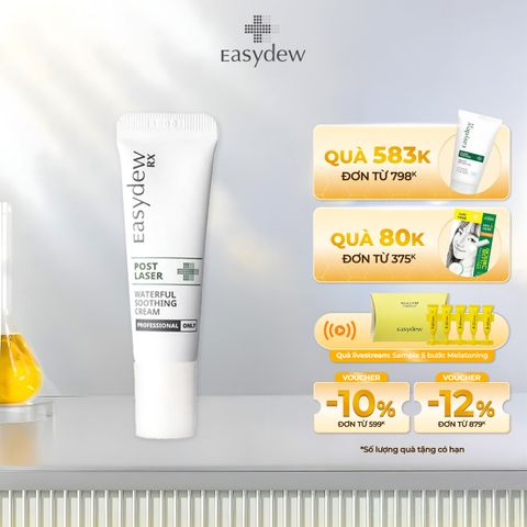  Kem Làm Dịu, Cấp Ẩm Hỗ Trợ Phục Hồi Da Tổn Thương, Kích Ứng Sau Laser, Peel, Lăn Kim Easydew Rx Post Laser Waterful Soothing Cream 10ml 