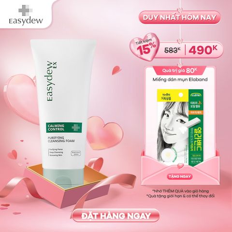  Sữa Rửa Mặt Làm Sạch Sâu, Hỗ Trợ Phục Hồi Da Mụn Easydew Ex Claming Control Purifying Cleansing Foam 150ml 