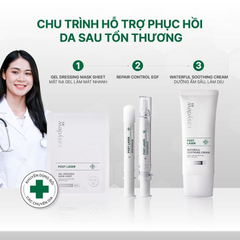  Mặt Nạ Gel Hỗ Trợ Phục Hồi Da Tổn Thương, Kích Ứng Sau Laser, Peel, Lăn Kim Easydew Rx Post Laser Gel Dessing Mask Sheet 30ml (Hộp 5 miếng) 