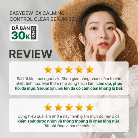  Serum Cung Cấp Dưỡng Chất Cho Da Mụn Sau Tổn Thương Easydew Ex Calming Control Clear Serum 30ml 