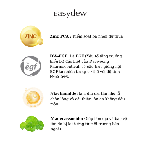  Serum Dạng Kem Giúp Giảm Mụn Cho Da Nhạy Cảm Tinh Chất Rau Má Easydew ACNE CLEAR FLUID SERUM 50ml 