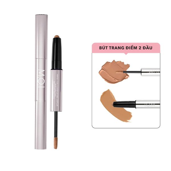  BÚT TRANG ĐIỂM HAI ĐẦU By M.O.I - M.O.I - PERFECT DUAL CONCEALER & CONTOUR 