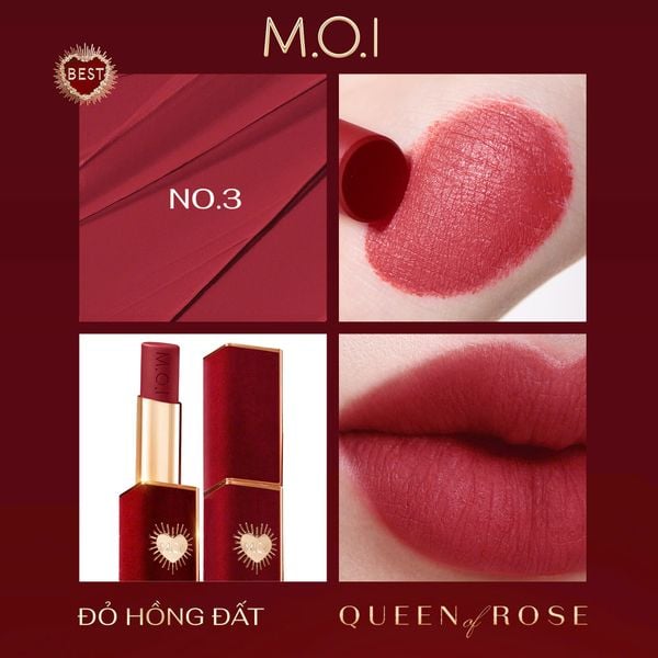  No.3 - Đỏ Hồng Đất - Son Thỏi Queen Of Rose 2025 