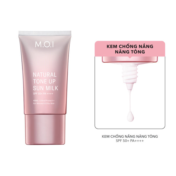  KEM CHỐNG NẮNG NÂNG TÔNG TỰ NHIÊN M.O.I 40ML [ TẶNG TÚI NHÚN HỒNG ] 