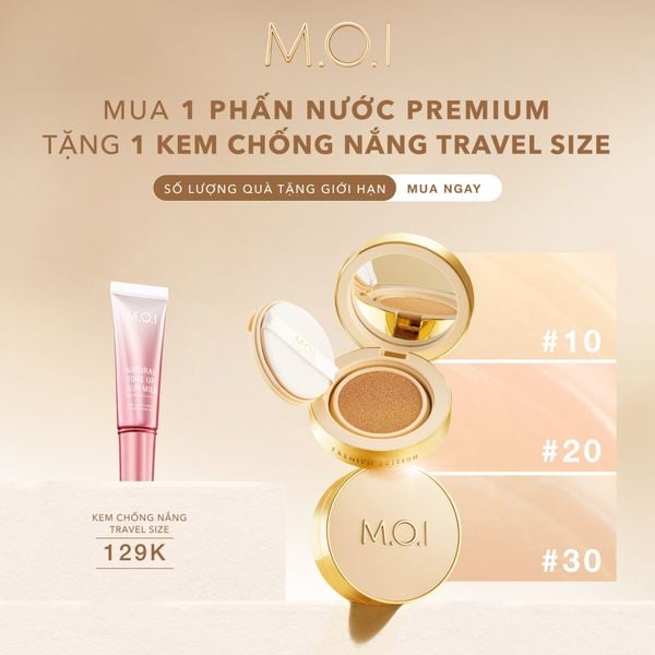  #10 - DA TRẮNG HỒNG - PHẤN NƯỚC MOI PREMIUM CUSHION - TẶNG KEM CHỐNG NẮNG 10ML 