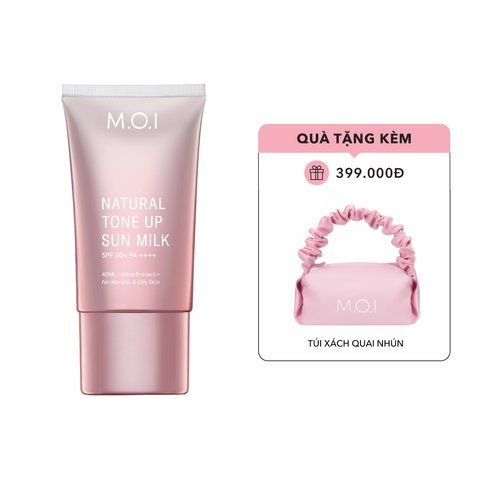  KEM CHỐNG NẮNG NÂNG TÔNG TỰ NHIÊN M.O.I 40ML [ TẶNG TÚI NHÚN HỒNG ] 