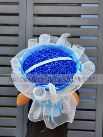 BÓ HOA SÁP XANH DƯƠNG 99 BÔNG