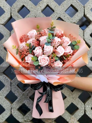 BÓ HOA SÁP HỒNG PASTEL