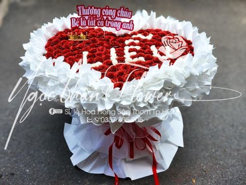 BÓ HOA CÔNG CHÚA 200 BÔNG NHŨ KHẮC TÊN - HS157