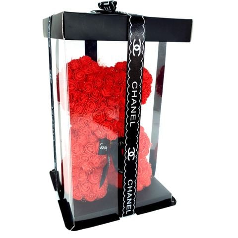 Gấu Hoa Hồng Xốp Size 20cm FUll Hộp Đèn Led