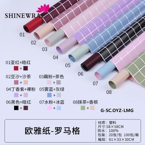 Giấy Gói Hoa 2 Mặt Caro