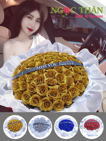 BÓ HOA HỒNG NHŨ KIM TUYẾN GIÁ RẺ