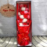 Hộp Hoa Hồng Sáp Thơm 19 Bông Lưới Tuyết Đỏ | Hoa Sáp Tphcm