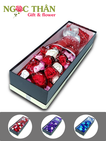 Hộp Hoa Hồng Sáp Thơm 19 Bông Lưới Tuyết Cao Cấp Màu Đỏ - Mua Hoa Hồng Sáp Tại Tphcm