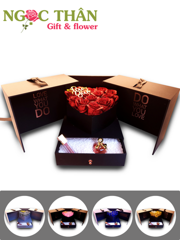 Hộp Tim Nhũ Valentine