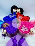 Hộp Tim Hoa Sáp 20 Bông Đủ Màu