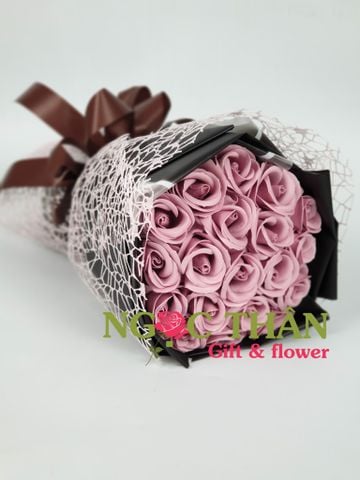 Bó Hoa Sáp 19 Bông Hồng Nude Cao Cấp | Shop Hoa Sáp Ở Tphcm