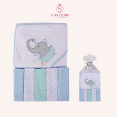 Set khăn tắm ủ choàng + 5 khăn lau Hudson Baby Luvable