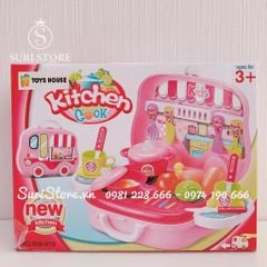 Bộ đồ chơi nấu ăn có nhạc 008-915 màu hồng Toyhouse