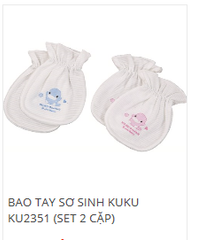 Bao Tay Sơ Sinh (Set 2 Cặp) Kuku KU2351